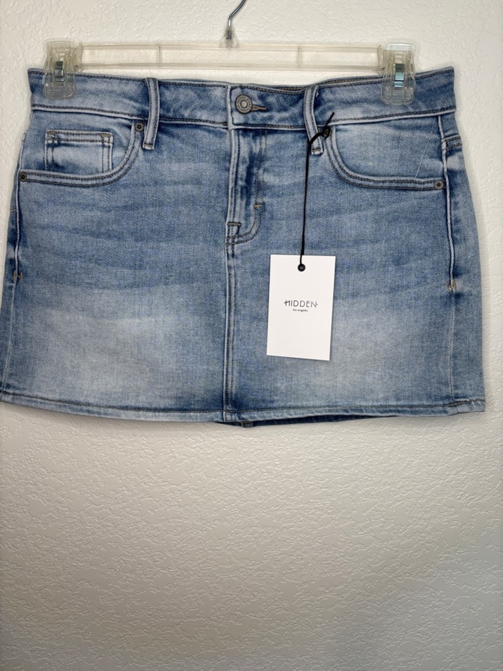 Hidden Denim Light Blue Washed Mini Skirt - Picture 2 of 4